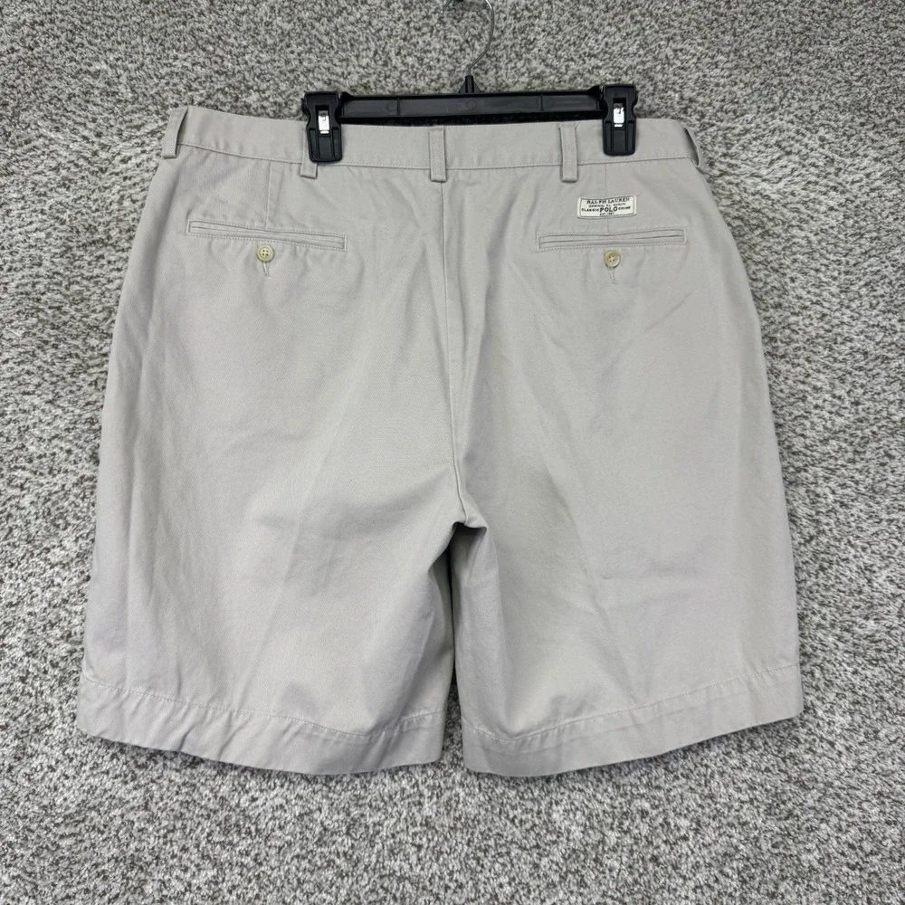 Polo Ralph Lauren Prospect Short Mens Size 38 Beige Flat Front 100% Cotton Chino